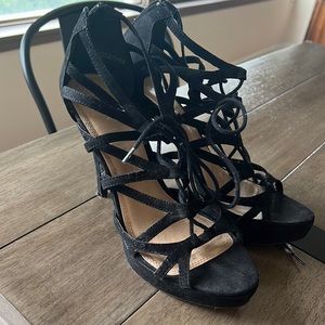 Woman’s, Chinese Laundry, strappy black heels, size 9.5